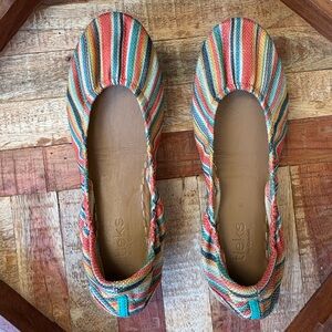 Multicolor Vegan Striped Ballet Flats Like New